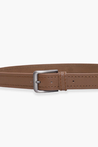 Brown Single Stitch Leather Belt - Cougar Clothing