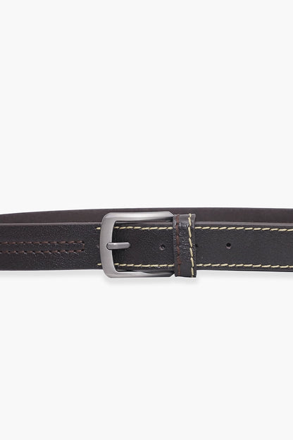 Chocolate Contrast Stitch Belt - Cougar Clothing