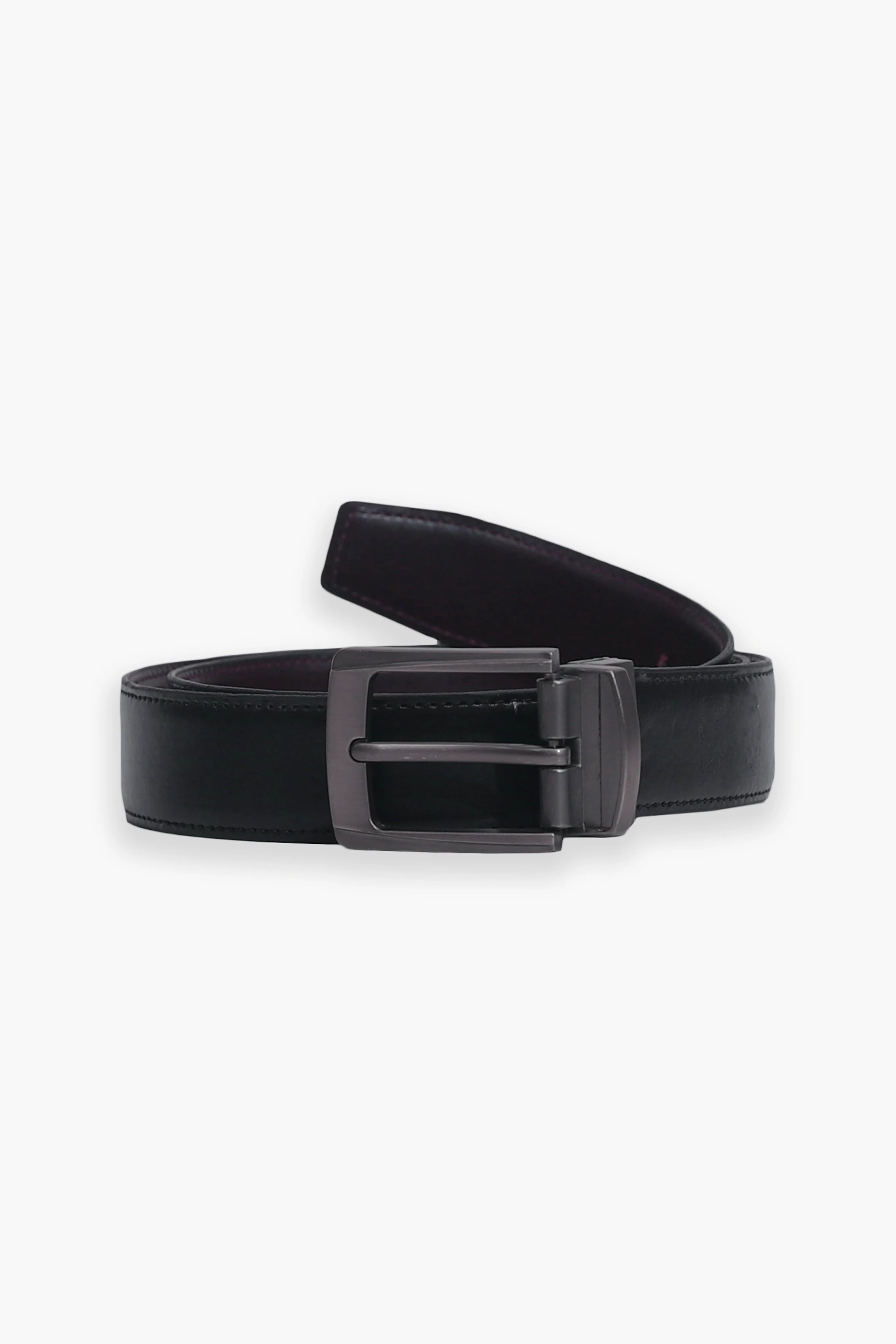 Black Double Sided Leather Belt