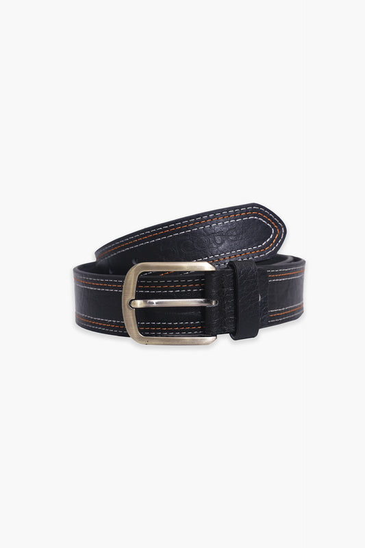 Triple Stitch Leather Belt Men Leather Belt Fall 2024 COUGAR C (Fall 2024) FSZ Black 