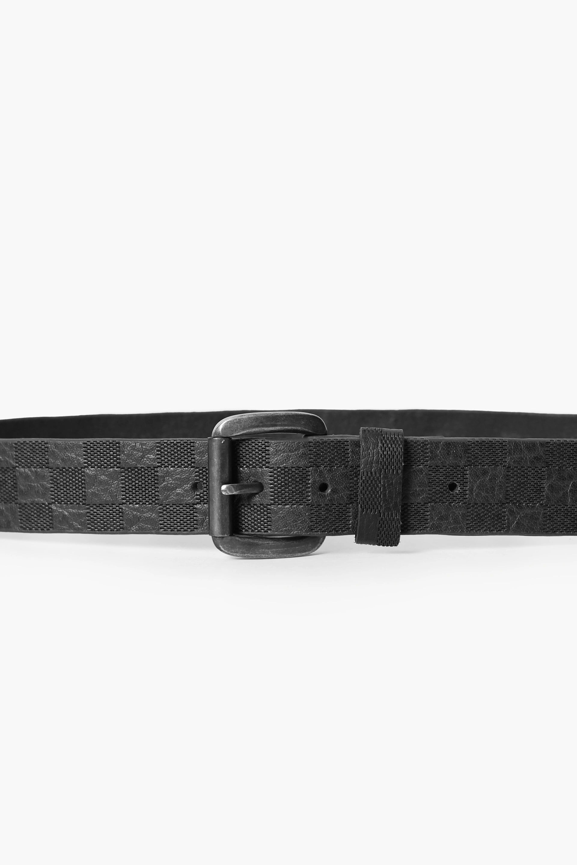 Square Pattern Leather Belt Men Leather Belt Fall 2024 COUGAR C (Fall 2024)   