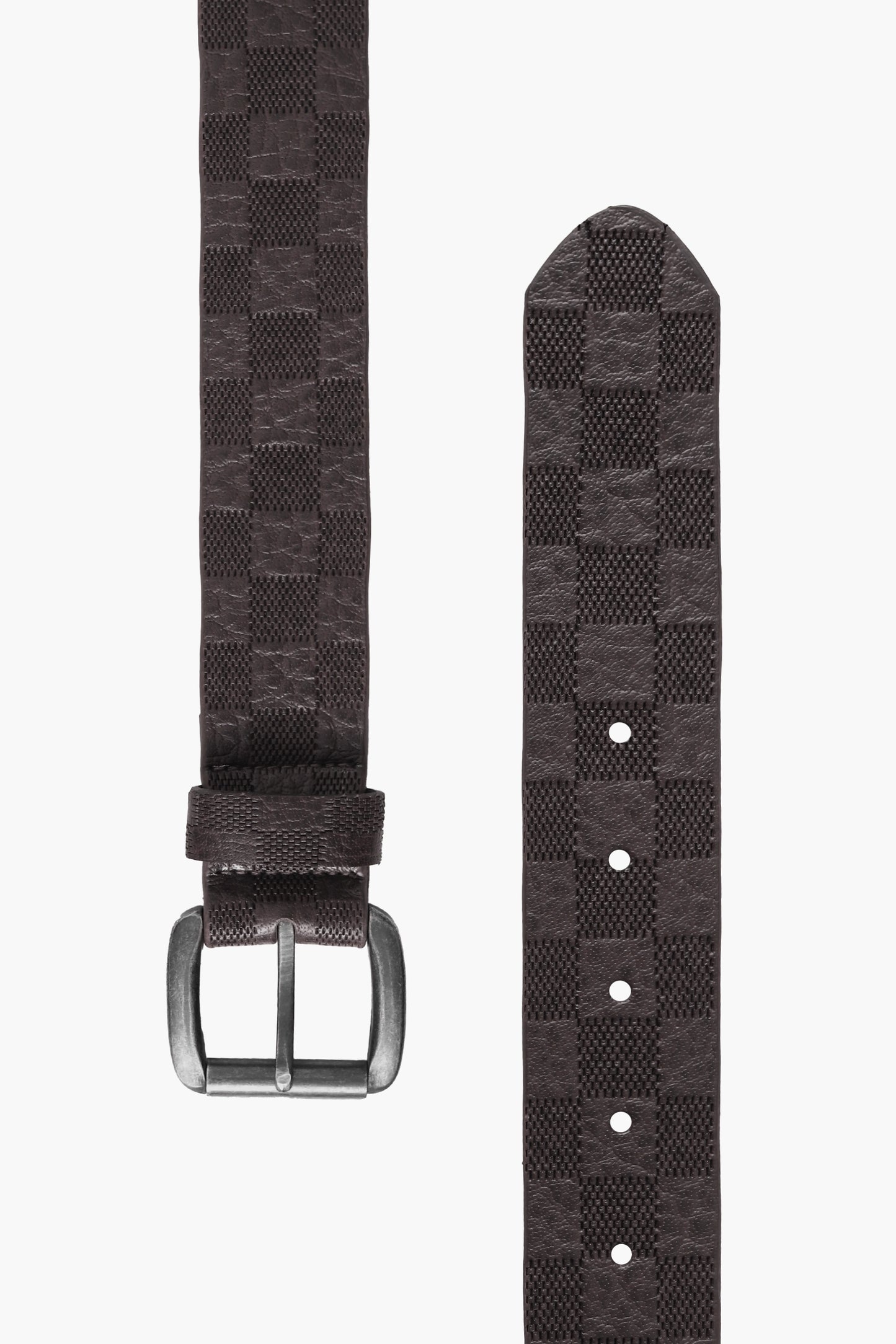 Square Pattern Leather Belt Men Leather Belt Fall 2024 COUGAR C (Fall 2024)   