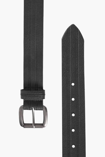 Striped Embossed Leather Belt Men Leather Belt Fall 2024 COUGAR C (Fall 2024)   