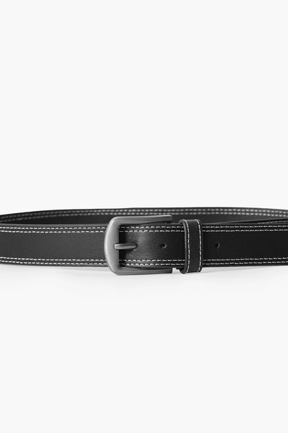 Double Stitch Leather Belt Men Leather Belt Fall 2024 COUGAR C (Fall 2024)   