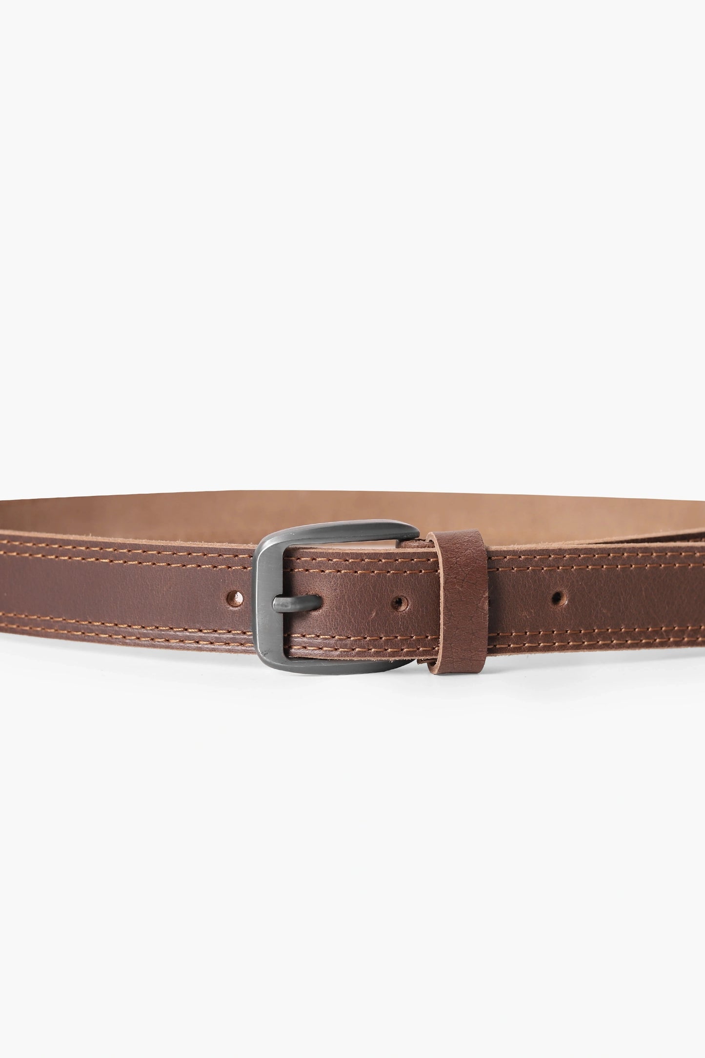 Double Stitch Leather Belt Men Leather Belt Fall 2024 COUGAR C (Fall 2024)   