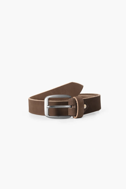 Leather Belt With Contrast Edge Men Leather Belt Fall 2024 COUGAR C (Fall 2024) FSZ Khaki 