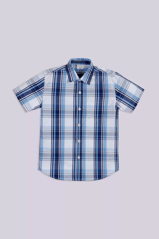 Striped Shirt With Patch Pocket Boy Shirt COUGAR (S V-1 2025) 5-6 Y Blue Boy