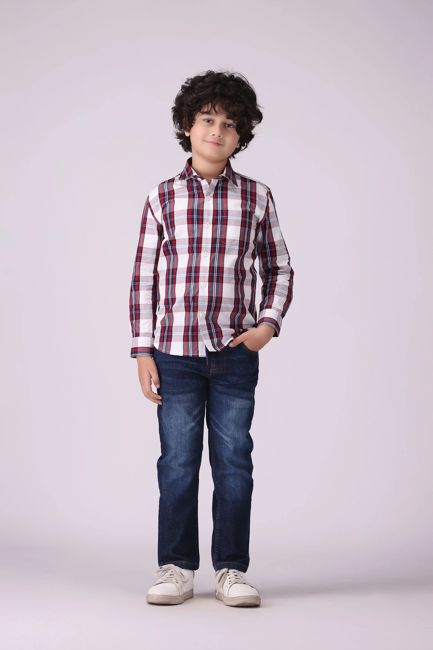 Checkered Shirt With Patch Pocket Boy Shirt COUGAR (S V-1 2025)