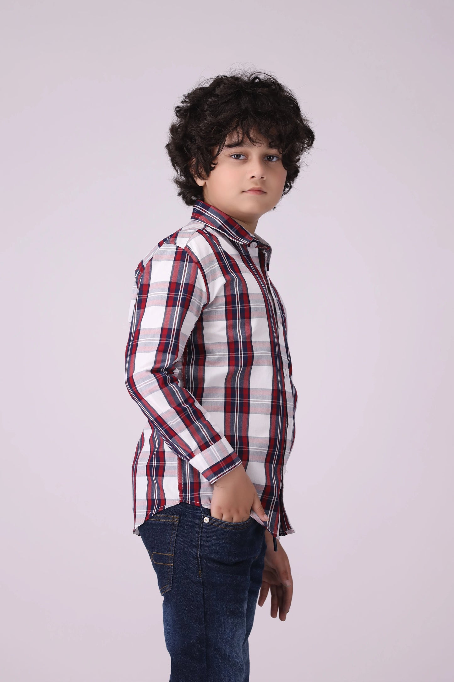 Checkered Shirt With Patch Pocket Boy Shirt COUGAR (S V-1 2025)