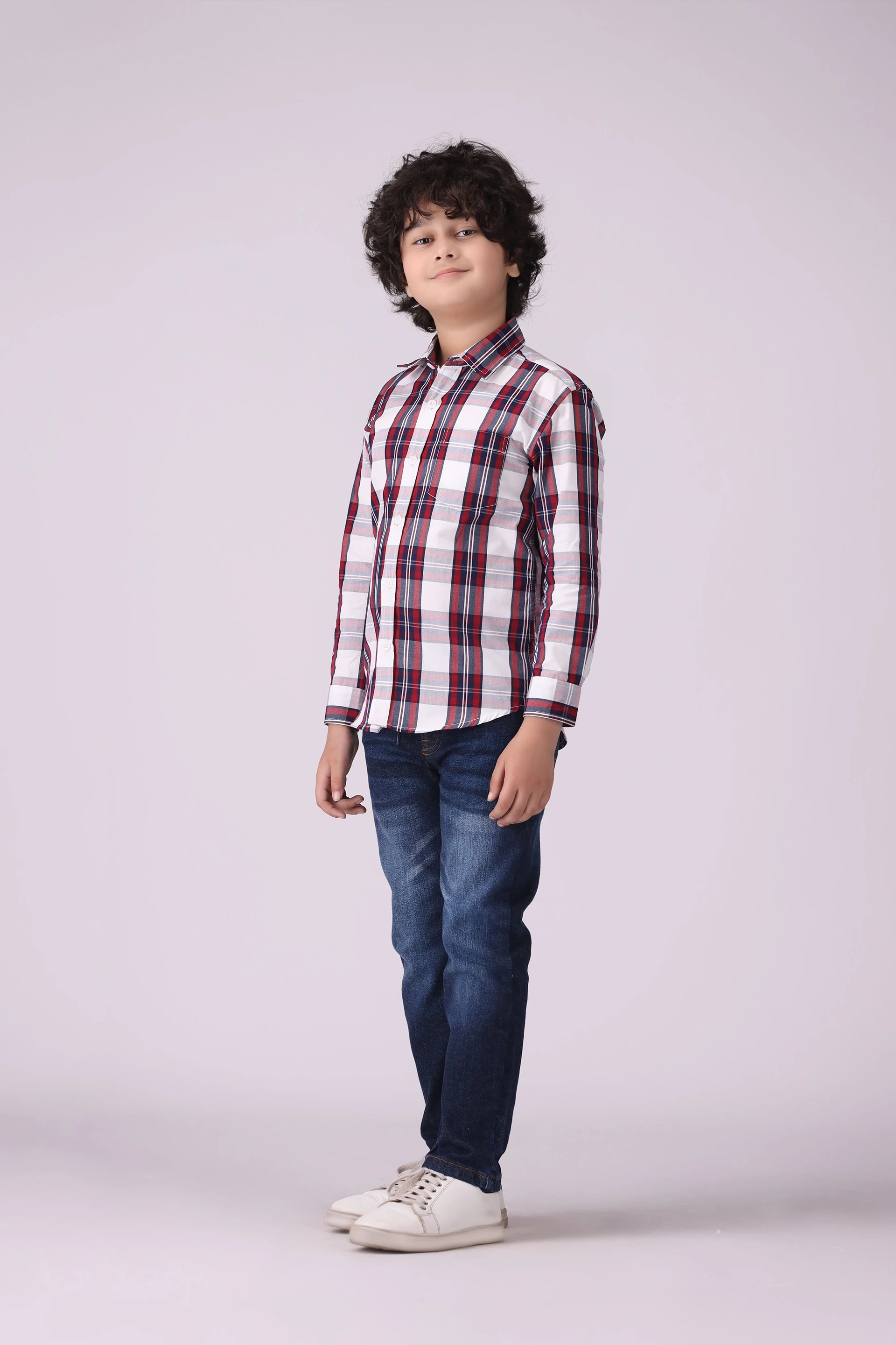 Checkered Shirt With Patch Pocket Boy Shirt COUGAR (S V-1 2025)