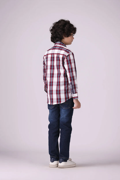 Checkered Shirt With Patch Pocket Boy Shirt COUGAR (S V-1 2025)