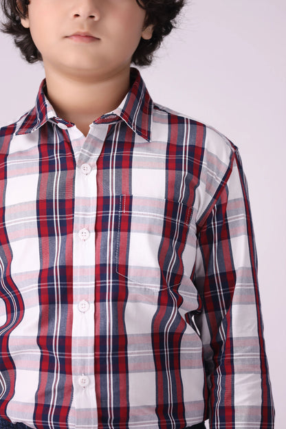 Checkered Shirt With Patch Pocket Boy Shirt COUGAR (S V-1 2025)