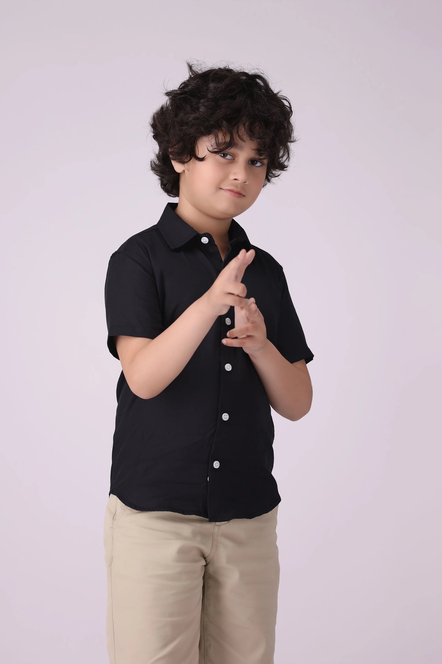 Cotton Shirt Boy Shirt COUGAR (S V-1 2025) 5-6 Y Black Boy