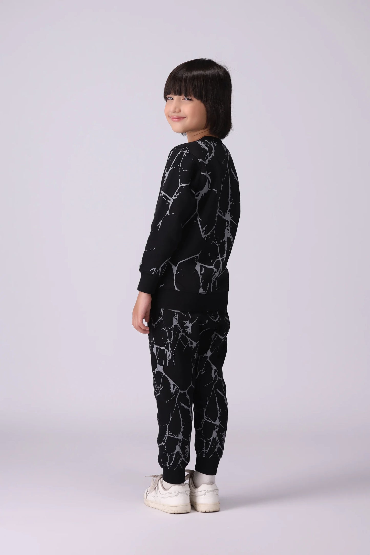 Abstract Printed Scripted Jogger Pants