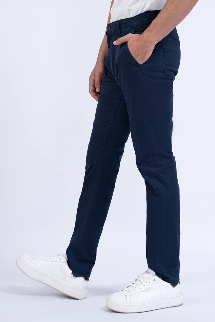 Navy Slim Fit Chino Pants Men Chino Summer V-2 2024 URBAN STATION COUGAR   