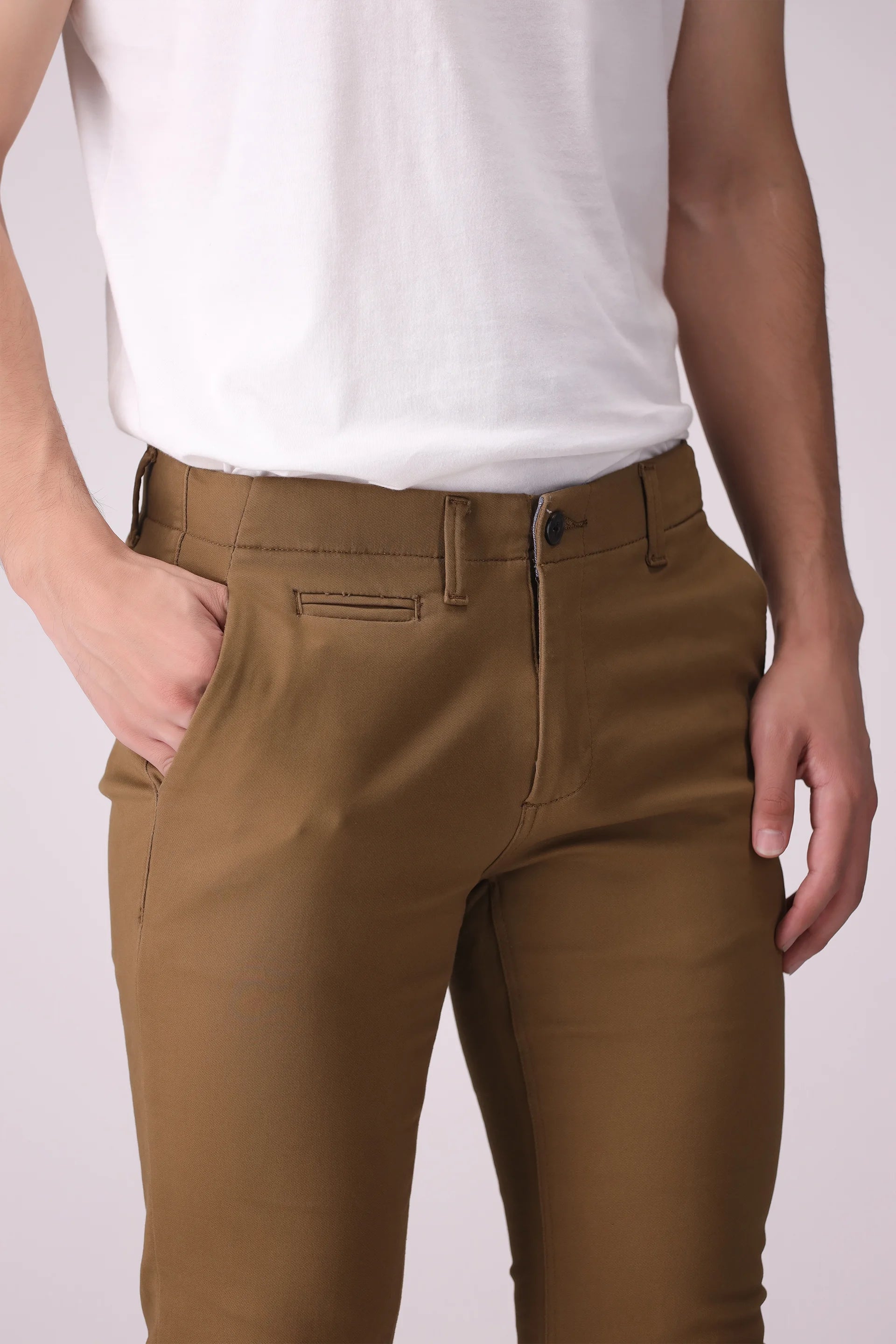 Slim Fit Chino Pants Men Chino Fall 2024 Core Comfort COUGAR- (Men Fall 2024)