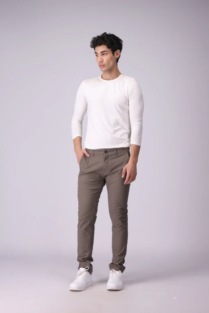 Slim Fit Chino Pants Men Chino Fall 2024 Core Comfort COUGAR- (Men Fall 2024)   