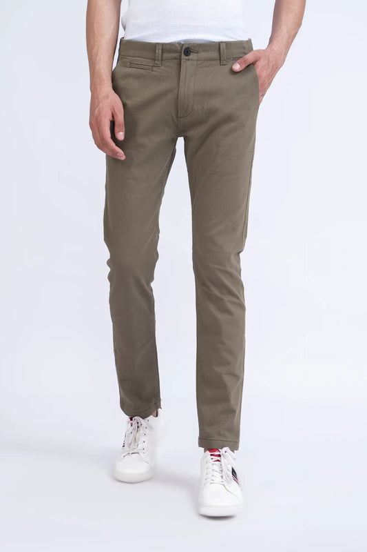 Olive Slim Fit Chino Pants Men Chino Summer V-1 2024 AURA COUGAR 30 Olive 