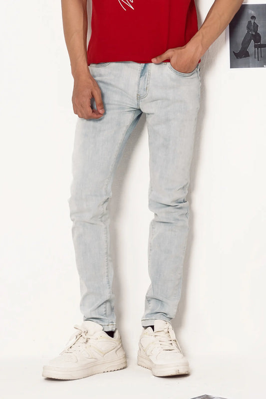 Light Blue Skinny Fit Jeans Men Jean Summer V-3 2024 BACKDROP COUGAR- (Men V3 2024)