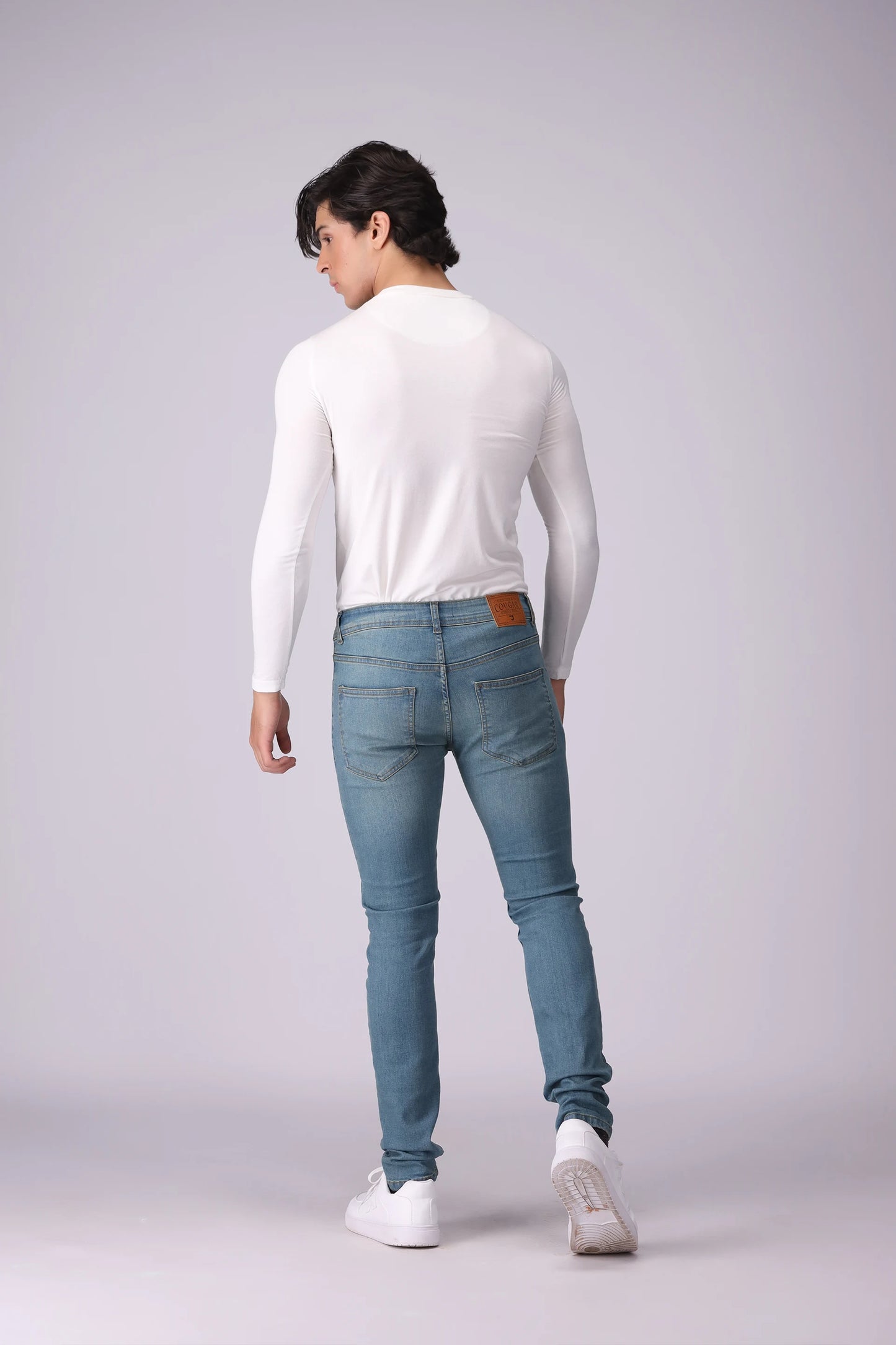 Skinny Fit Jeans With Top Stitches Men Jean Fall 2024 Core Comfort COUGAR- (Men Fall 2024)