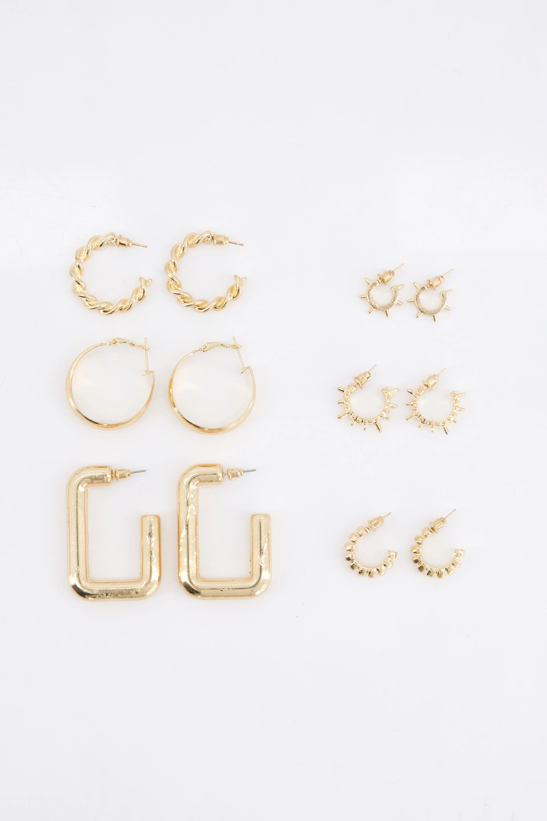 Hoop Earrings- Set of 6 Women Ear Ring Set Fall 2024 COUGAR C (Fall 2024) FSZ Golden