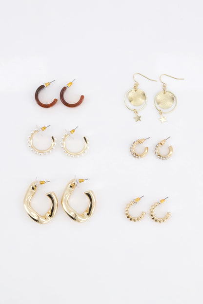 Hoop Earrings- Set of 6 Women Ear Ring Set Fall 2024 COUGAR C (Fall 2024)