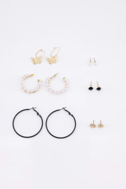 Stud and Hoop Earrings- Set of 6 Women Ear Ring Set Fall 2024 COUGAR C (Fall 2024) FSZ