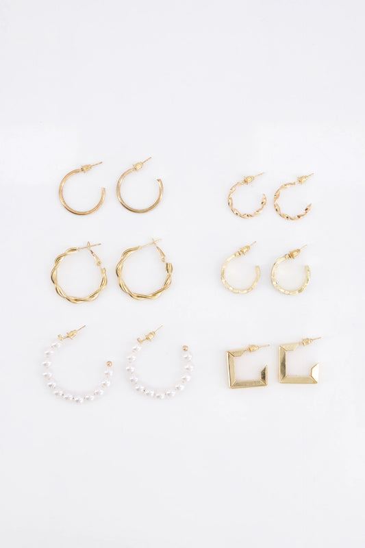 Hoop Earrings- Set of 6 Women Ear Ring Set Fall 2024 COUGAR C (Fall 2024)