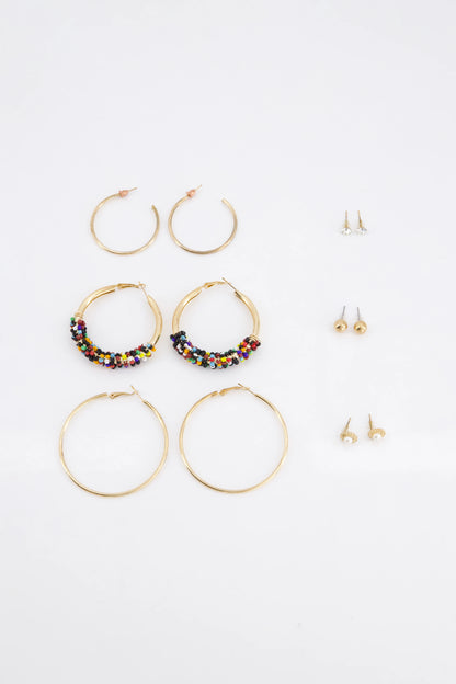 Stud and Hoop Earrings- Set of 6 Women Ear Ring Set Fall 2024 COUGAR C (Fall 2024)