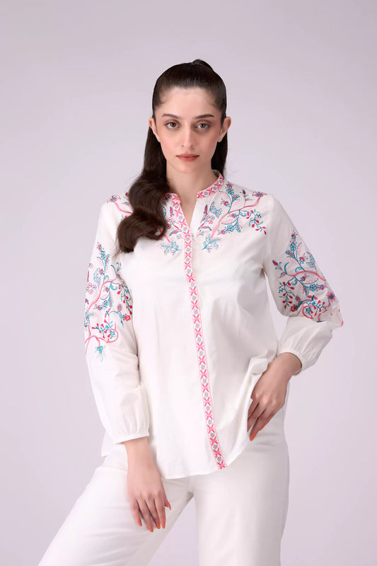 Embroidered Top Women Embroided Top COUGAR (S V-1 2025) XS White Women