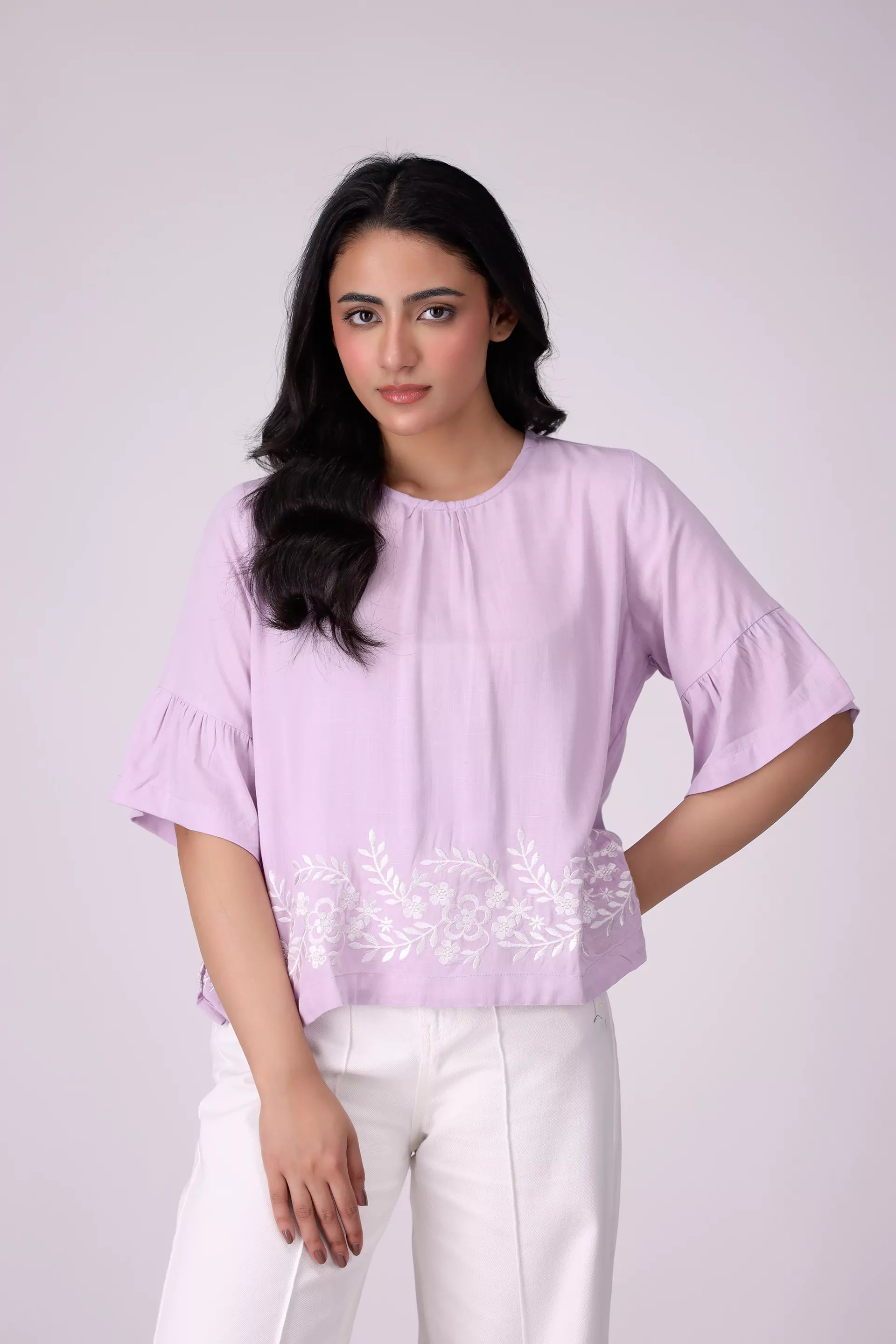 Embroidered Top Women Embroided Top COUGAR (S V-1 2025) XS Light Purple Women