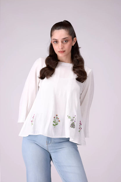 Embroidered Top Women Embroided Top COUGAR (S V-1 2025) XS White Women