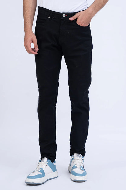 Black Slim Fit Five Pocket Pants Men 5-Pocket Summer V-3 2024 BACKDROP COUGAR- (Men V3 2024) 30 Black 