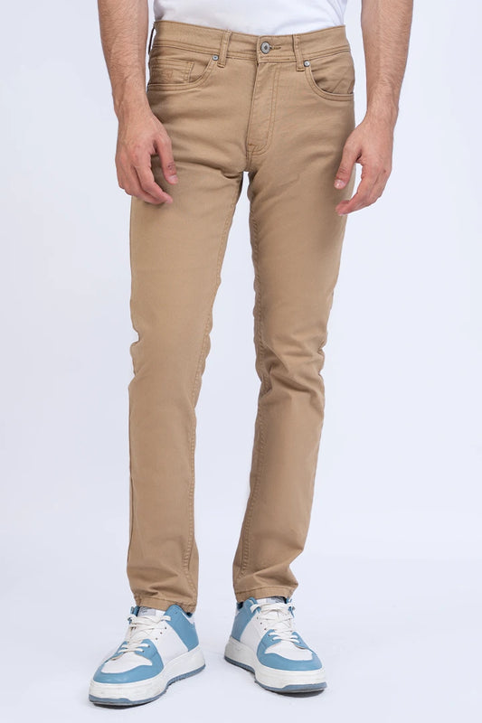 Khaki Slim Fit 5 Pocket Pants Men 5-Pocket Summer V-3 2024 BACKDROP COUGAR- (Men V3 2024)