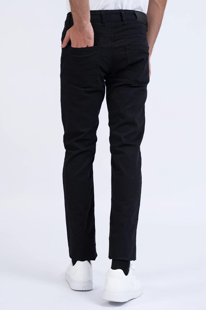 Black 5 Pocket Slim Fit Pants Men 5-Pocket Fall 2024 COUGAR- (Men Fall 2024)   