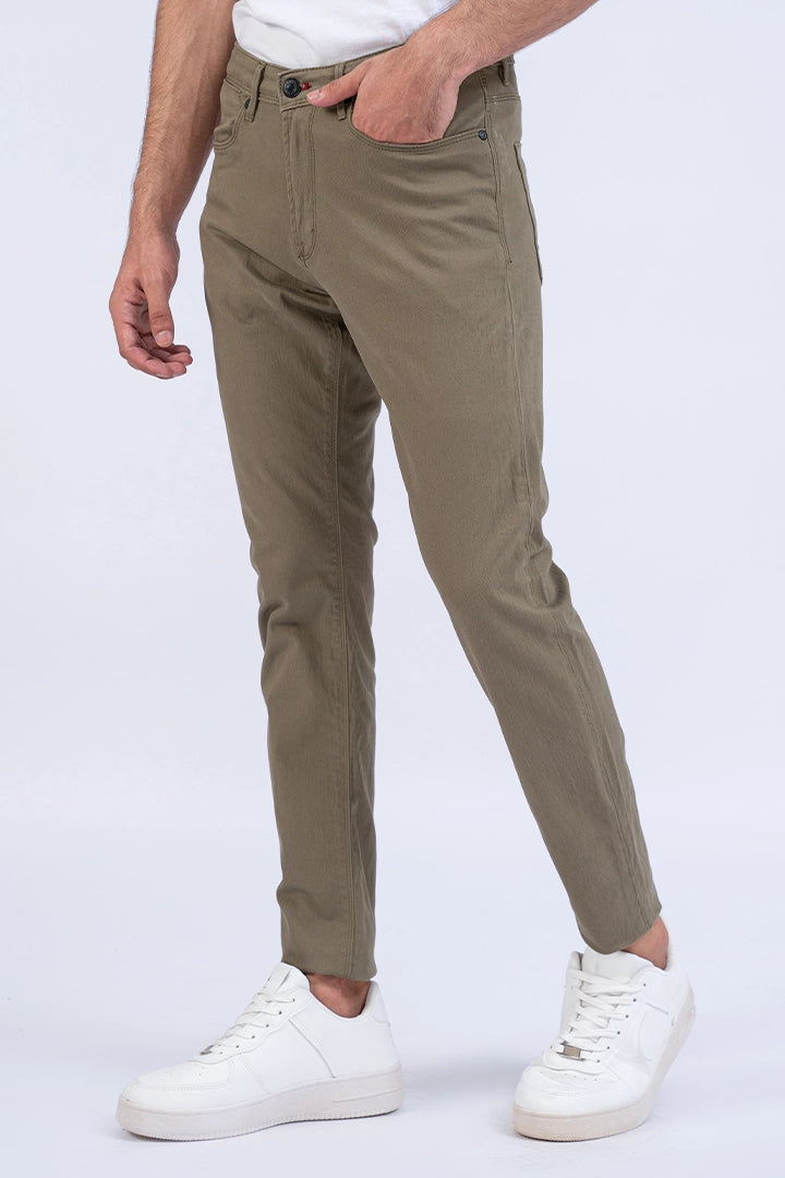 Olive Slim Fit 5 Pocket Pants Men 5-Pocket Fall 2024 COUGAR- (Men Fall 2024)   