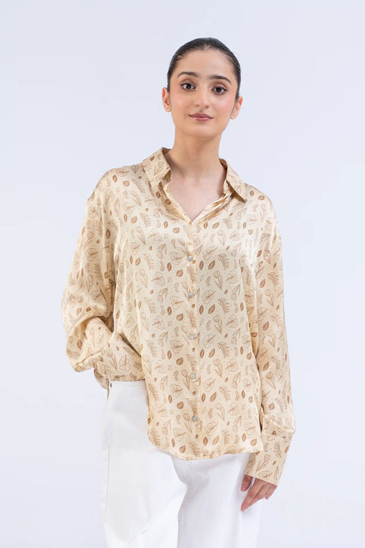 Printed Beige Shirt Women Top Fall 2024 COUGAR- (Women Fall 2024) XS Beige 