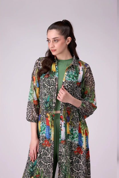 Printed Shrug Women Kimono Combo Top COUGAR (S V-1 2025)