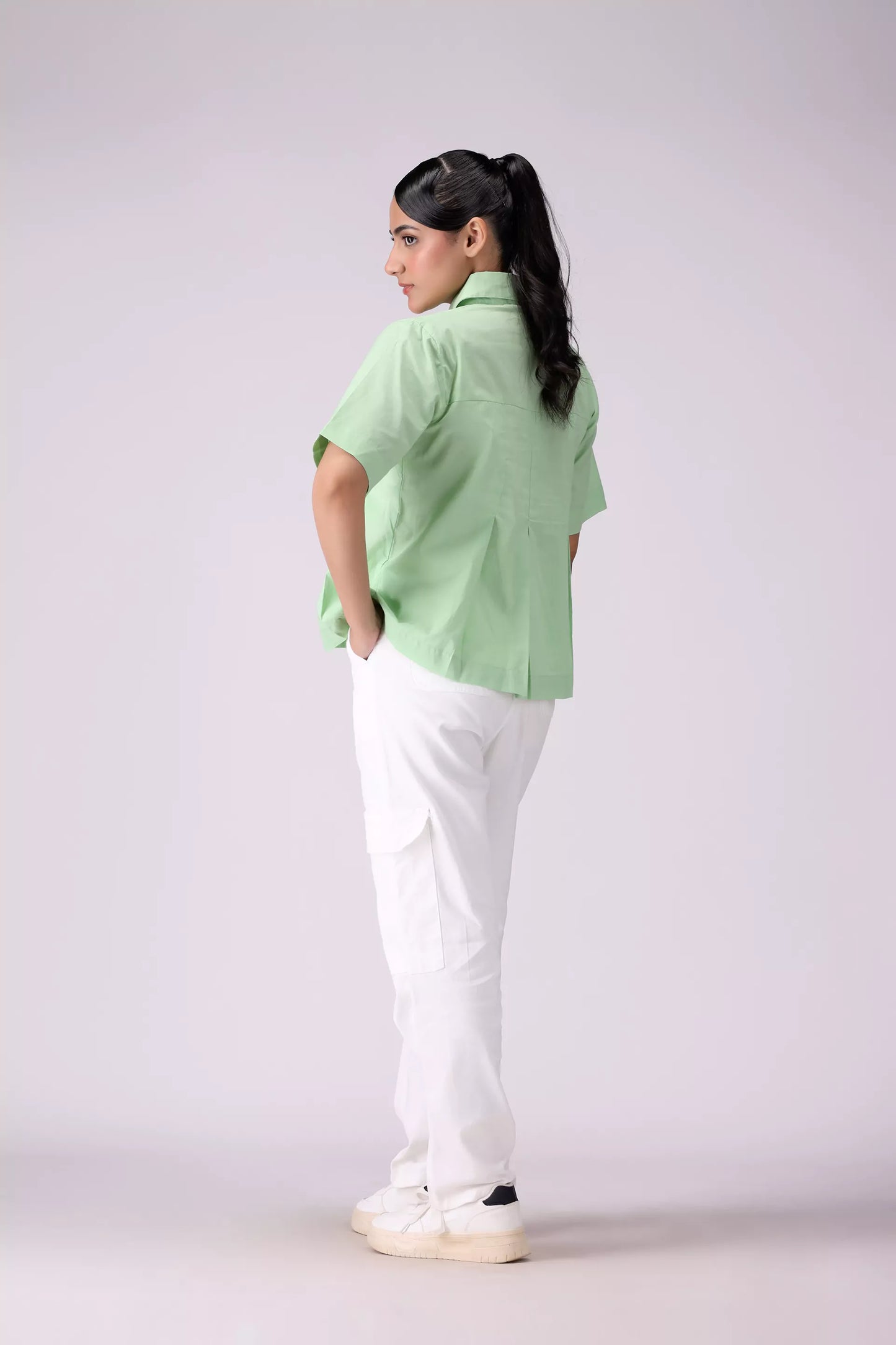 Pleated Shirt With False Pockets Women Fashion Top COUGAR (S V-1 2025)