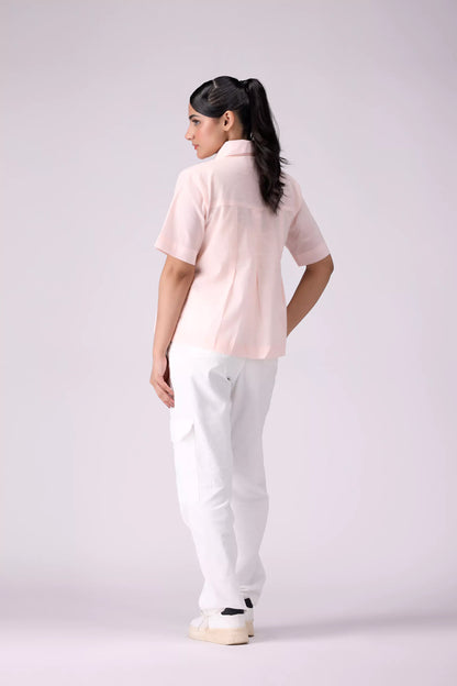 Pleated Shirt With False Pockets Women Fashion Top COUGAR (S V-1 2025)