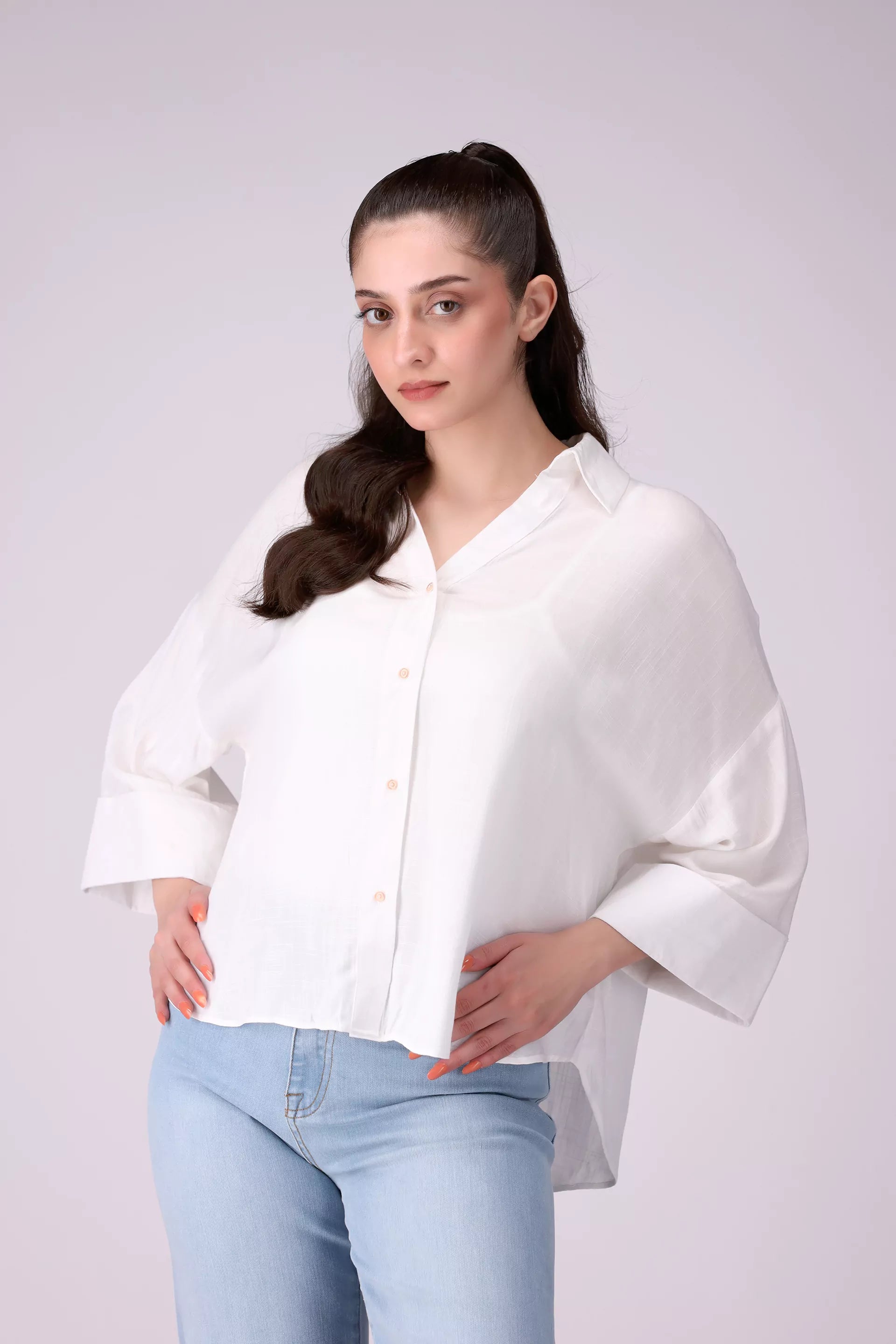 Cropped Shirt Women Fashion Top COUGAR (S V-1 2025) XS White Women