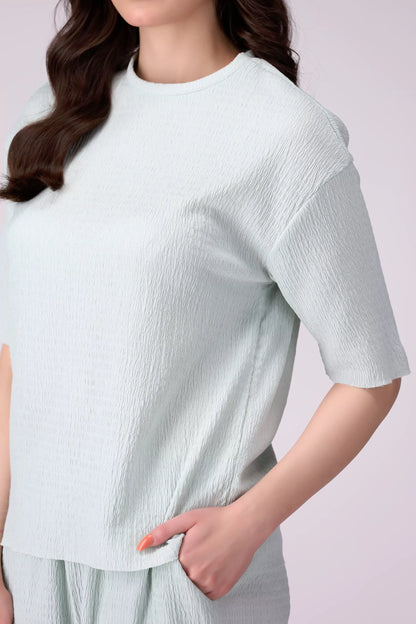 Textured Drop Shoulder Shirt Women Fashion Top COUGAR (S V-1 2025)