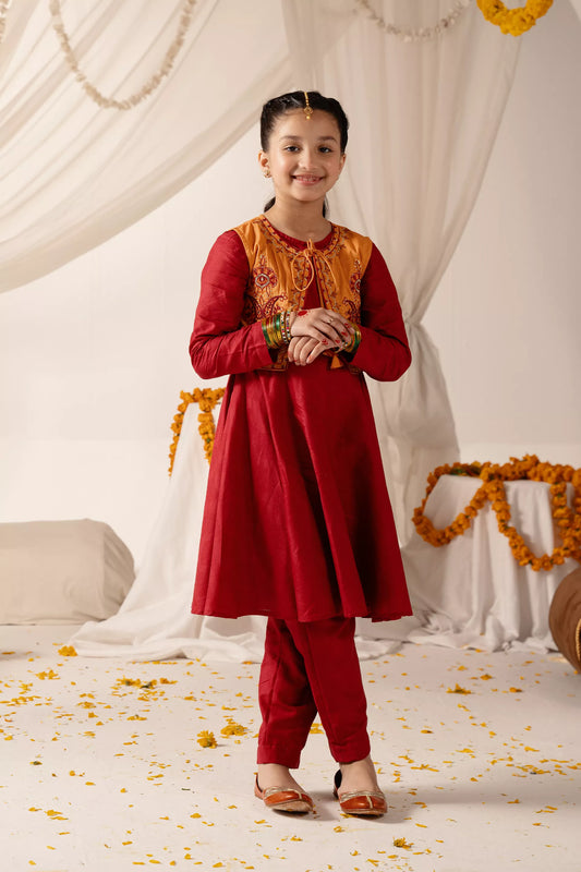 3 Piece- Embroidered Jacquard Lawn Suit Girl 3PC COUGAR Girl (S V-2 2025)