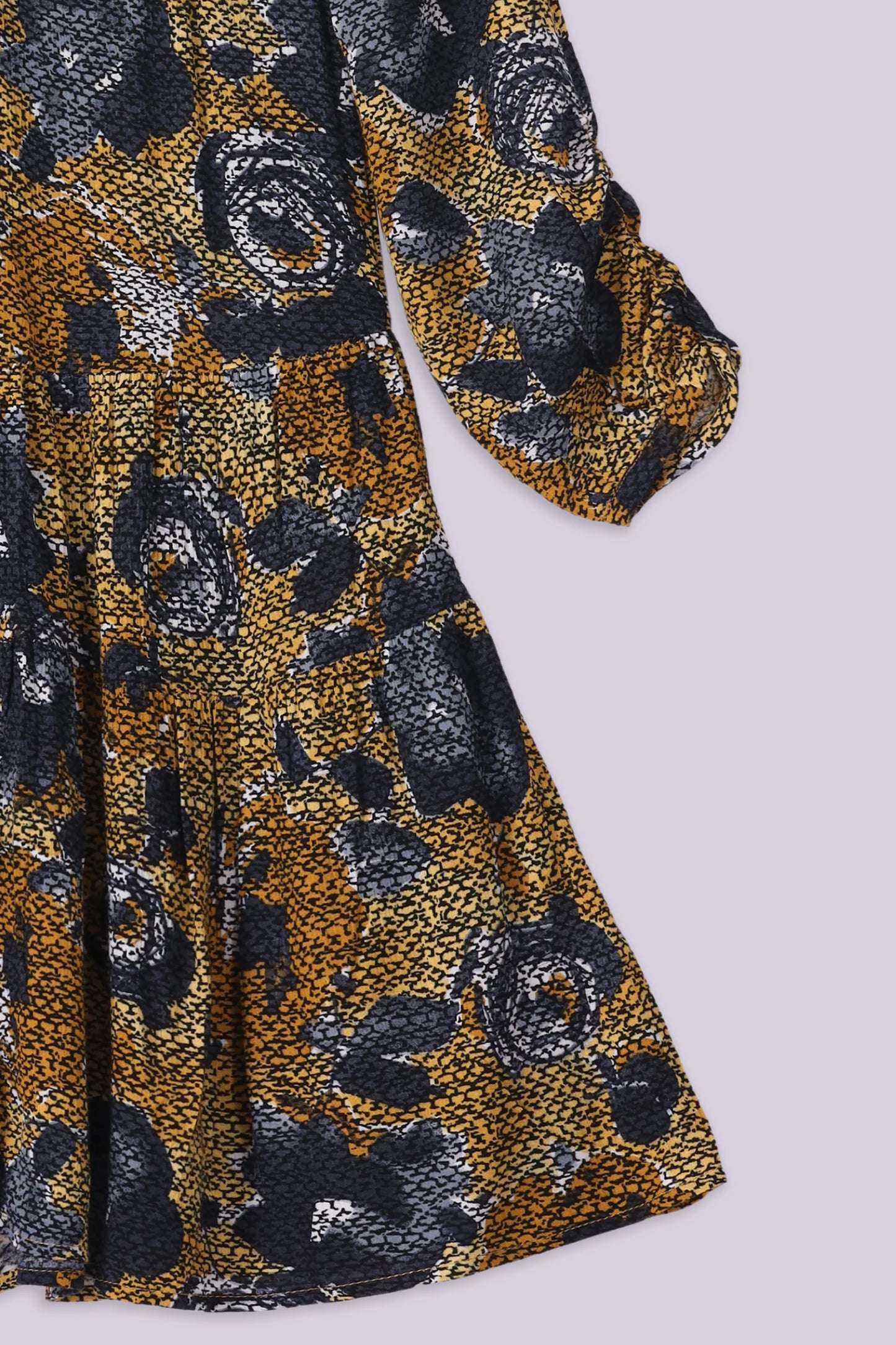 Printed Button-Through Tier Dress