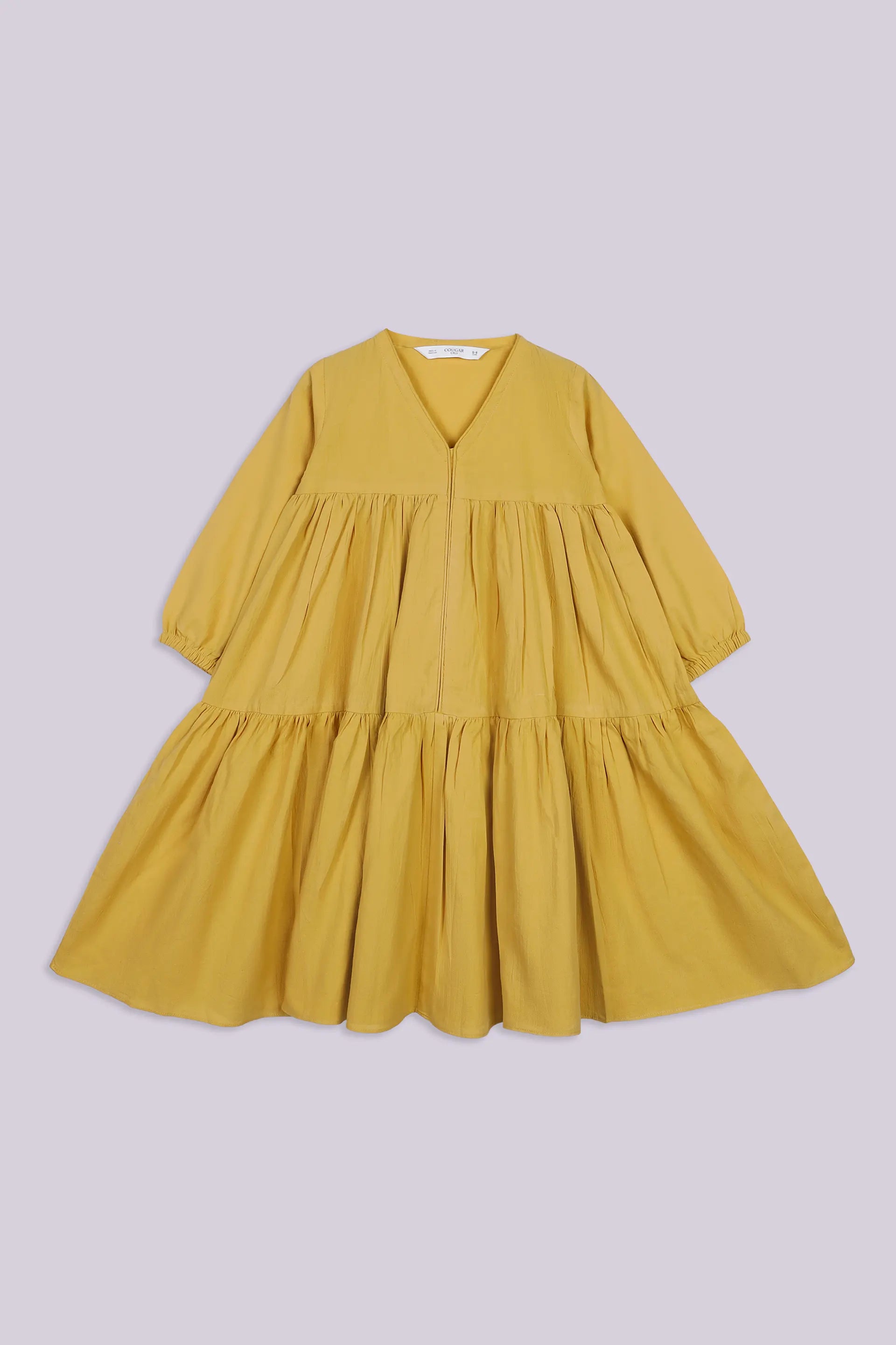 Tiered Dress Girl Long Top COUGAR (S V-1 2025) 5-6 Y Mustard Girl