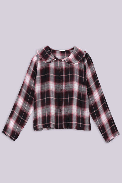 Big Collar Checkered Shirt