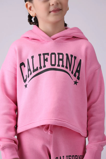 Text Printed Hoodie Girl Hood Winter 2024 COUGAR- (Girl Junior Winter 2024)   