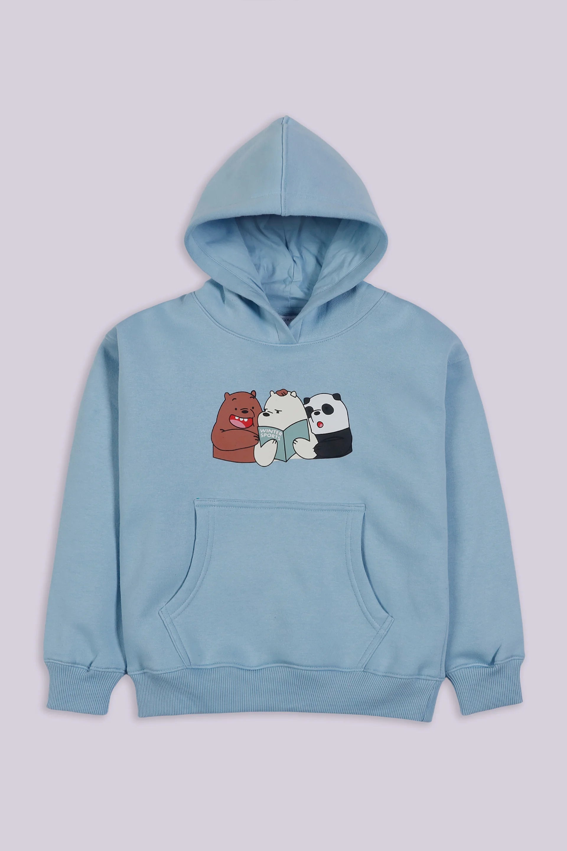 Panda Print Sweatshirt Girl Hood Winter 2024 COUGAR- (Girl Junior Winter 2024) 9-10 Y Ice Blue 