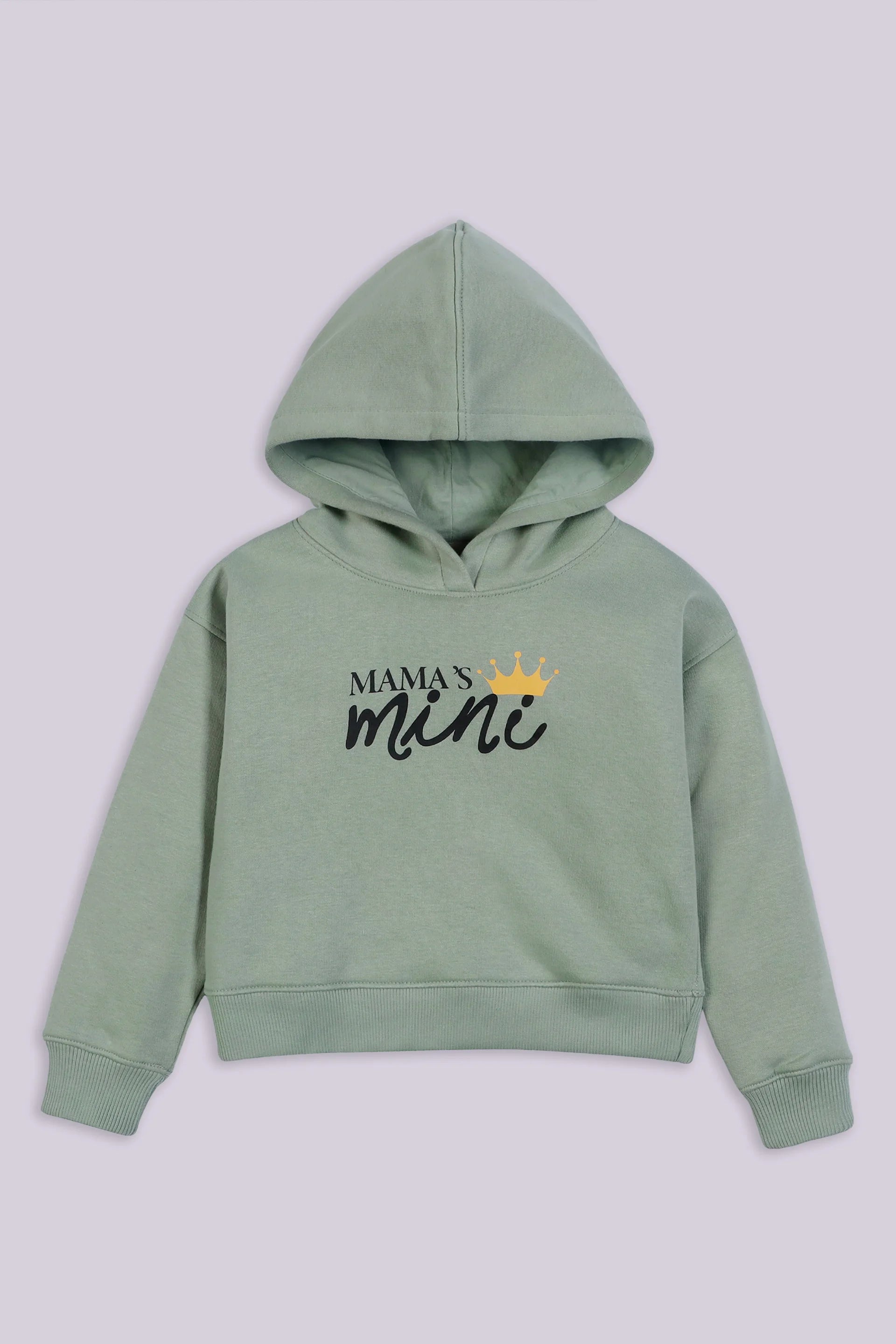 Mama's Mini Graphic Sweatshirt Girl Hood Winter 2024 COUGAR- (Girl Junior Winter 2024) 5-6 Y Sea Green 