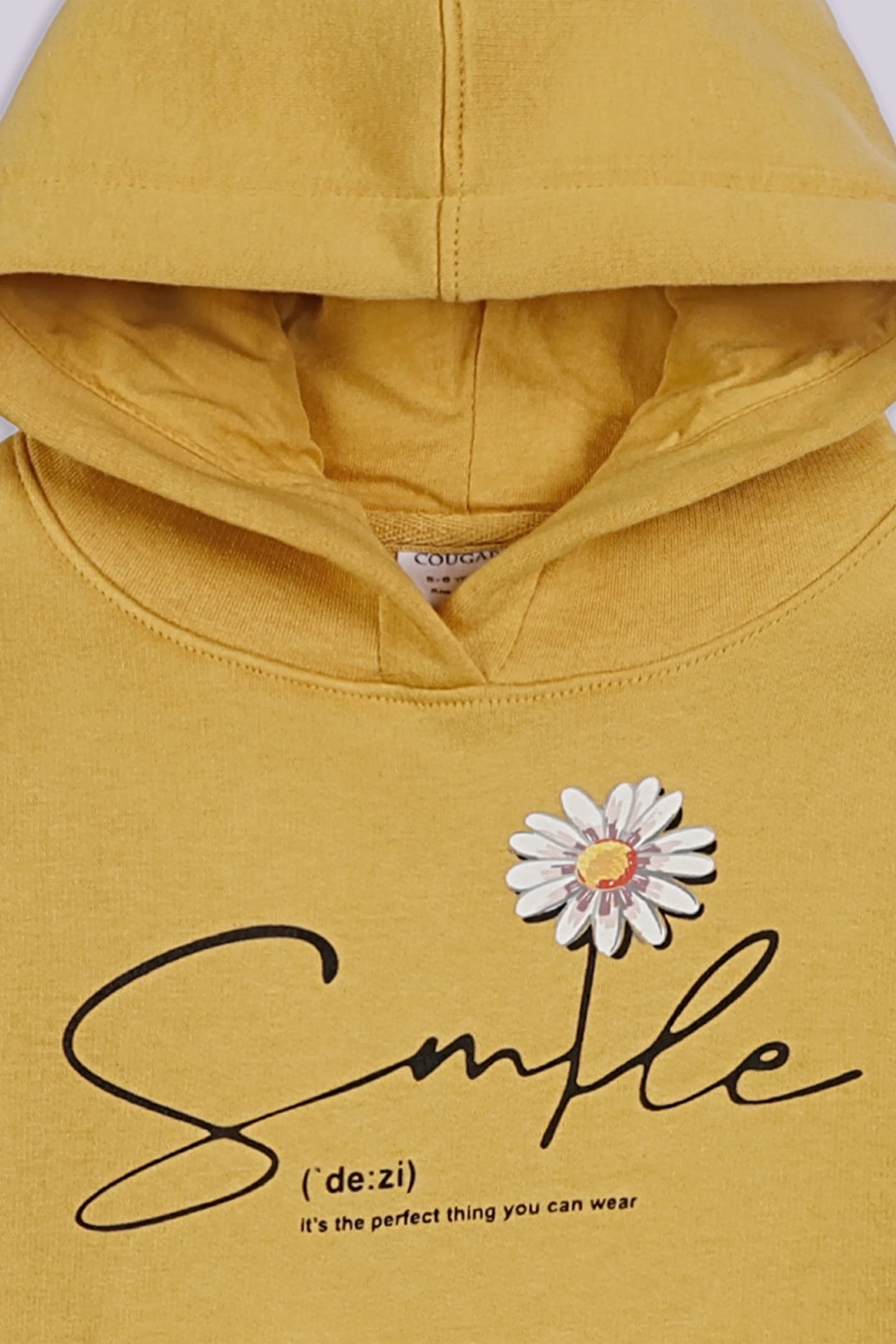 Smile Graphic Hoodie Girl Hood Winter 2024 COUGAR- (Girl Junior Winter 2024)   